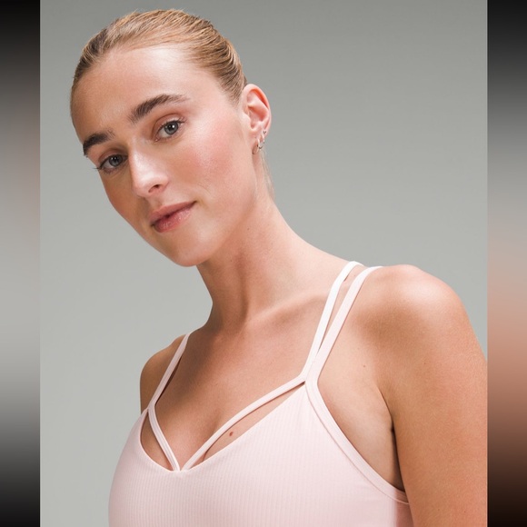 Lululemon Aligned strappy ribbed tank top Strawberry Milkshake,size 10.Baby pink - Picture 7 of 15